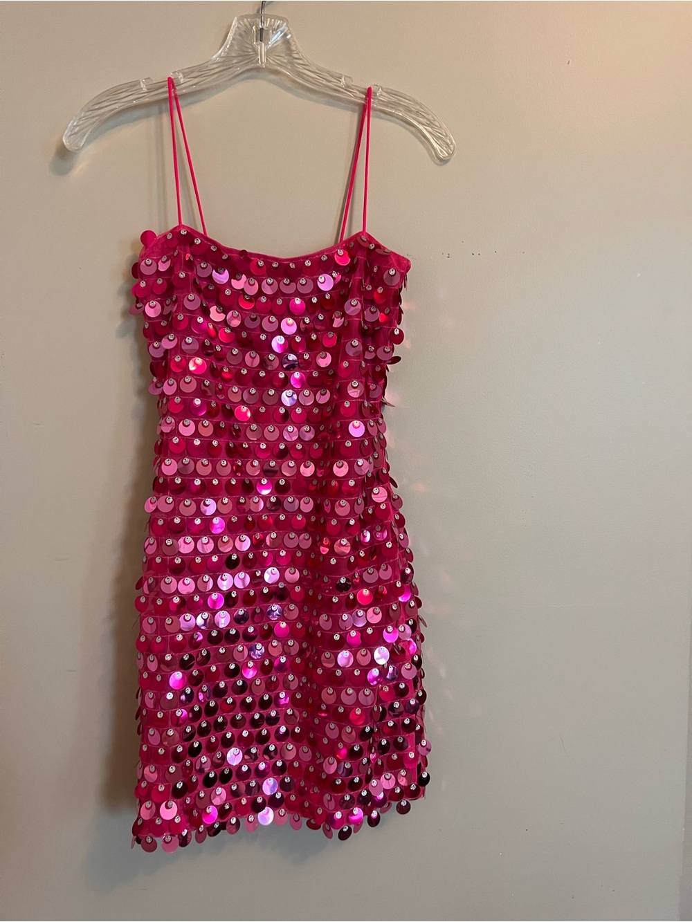 Hello Molly Hot Pink Sequin Mini Dress